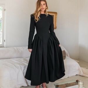 The Bekk Aisling midi black dress size S long sleeves